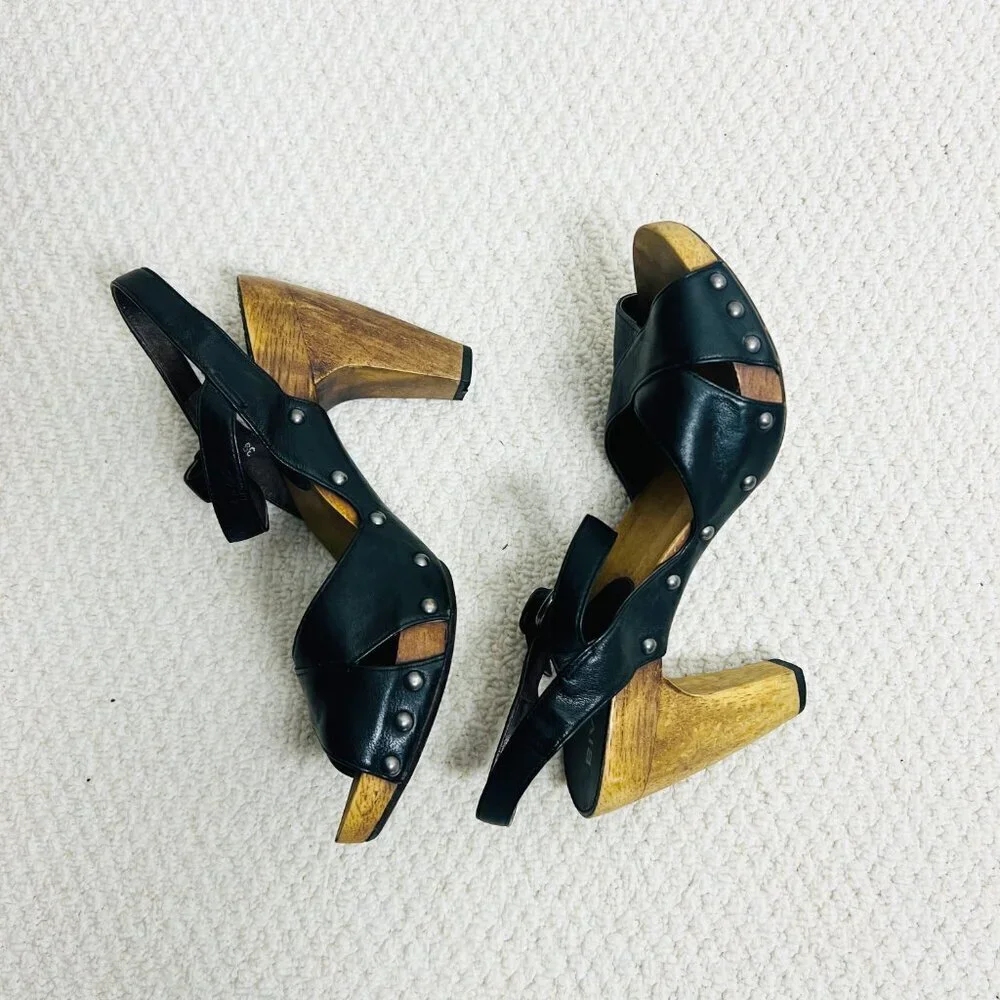 2/$30 Anthropologie Biviel Leather Heels Size 39 - Picture 4 of 7